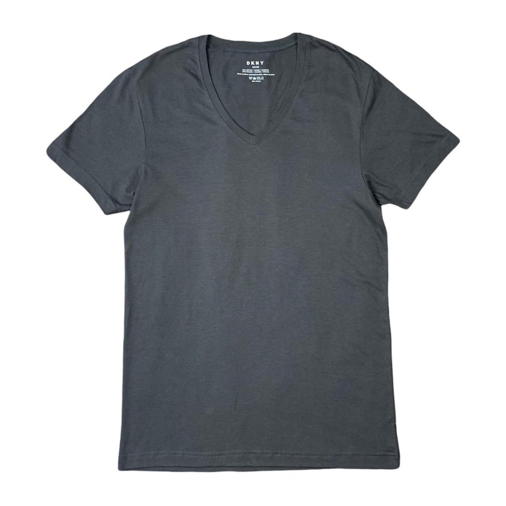 DKNY T-shirt Mens V neck grey small NWT - Picture 1 of 6